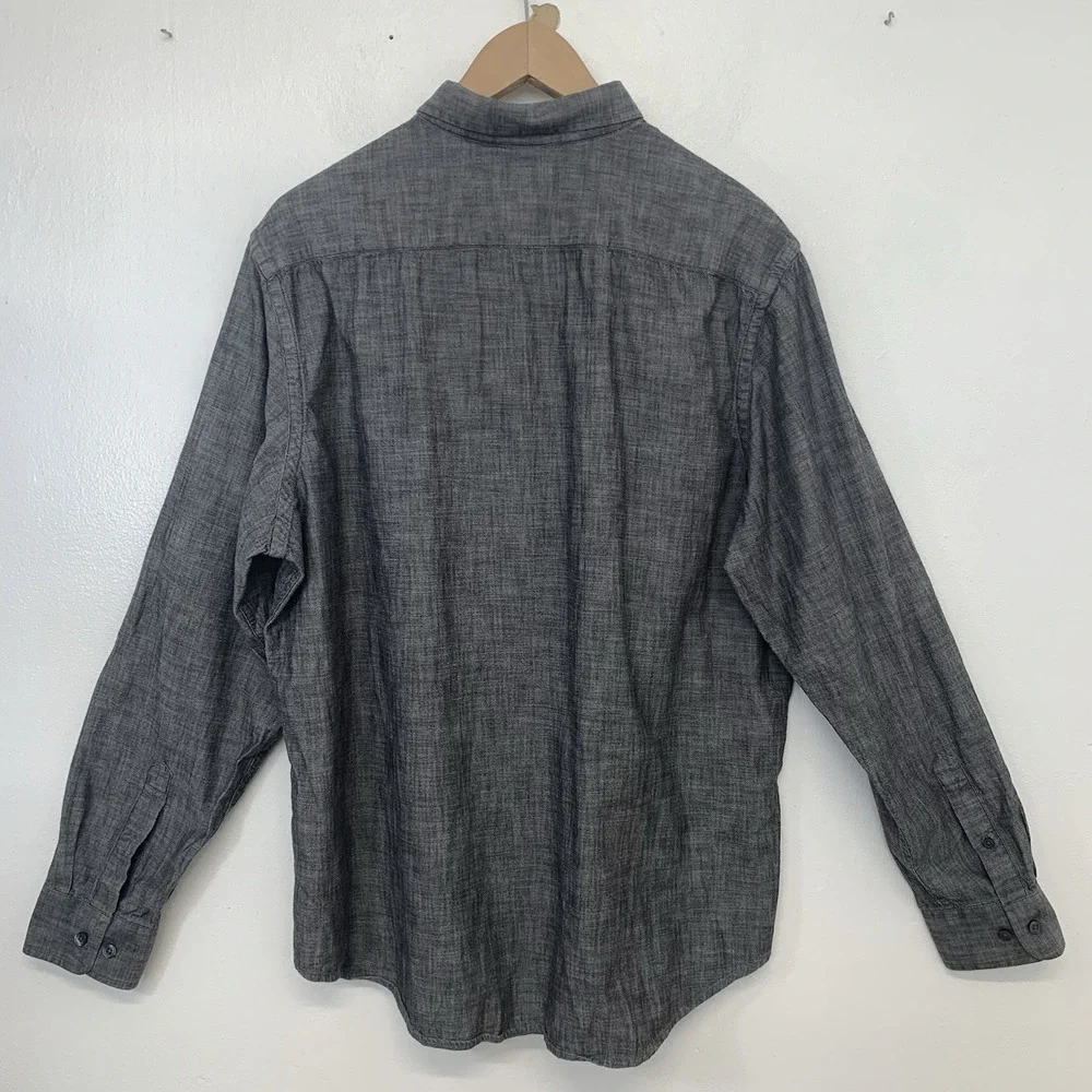 Banana‎ Republic Soft Wash Slim Fit Button Down Shirt Men XL Gray 100% Cotton